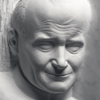 Sculpture sur Jean-Paul II - Marbre de Carrare - Commande - Maria de Faykod